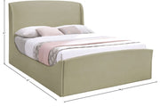 Tess Velvet Queen Bed (3 Boxes) Beige - Gate FurnitureQueen Bed