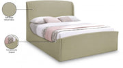Tess Velvet Queen Bed (3 Boxes) Beige - Gate FurnitureQueen Bed