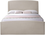 Tess Velvet Queen Bed (3 Boxes) Beige - Gate FurnitureQueen Bed