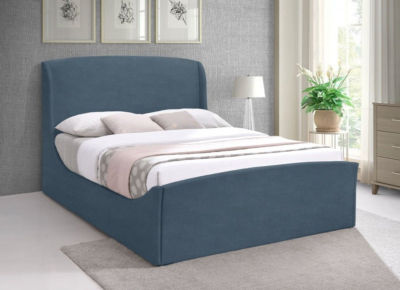 Tess Velvet Queen Bed (3 Boxes) Blue - Gate FurnitureQueen Bed