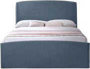 Tess Velvet Queen Bed (3 Boxes) Blue - Gate FurnitureQueen Bed