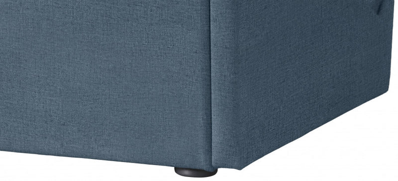Tess Velvet Queen Bed (3 Boxes) Blue - Gate FurnitureQueen Bed