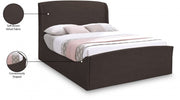 Tess Velvet Queen Bed (3 Boxes) Brown - Gate FurnitureQueen Bed