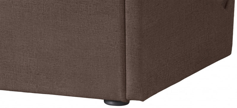 Tess Velvet Queen Bed (3 Boxes) Brown - Gate FurnitureQueen Bed