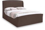 Tess Velvet Queen Bed (3 Boxes) Brown - Gate FurnitureQueen Bed