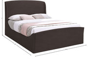 Tess Velvet Queen Bed (3 Boxes) Brown - Gate FurnitureQueen Bed