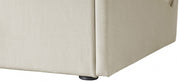 Tess Velvet Queen Bed (3 Boxes) Cream - Gate FurnitureQueen Bed