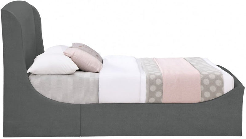 Tess Velvet Queen Bed (3 Boxes) Grey - Gate FurnitureQueen Bed