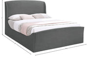 Tess Velvet Queen Bed (3 Boxes) Grey - Gate FurnitureQueen Bed
