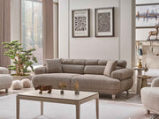 Tetra San 4-pieces (2 Sofa & 2 Chair) Livingroom in Brown - Cream - 200-SAN-TET-BRO-CRE-3311