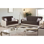 Texas 63 in. Convertible Sleeper Loveseat in Brown with Storage - Gate FurnitureLoveseat