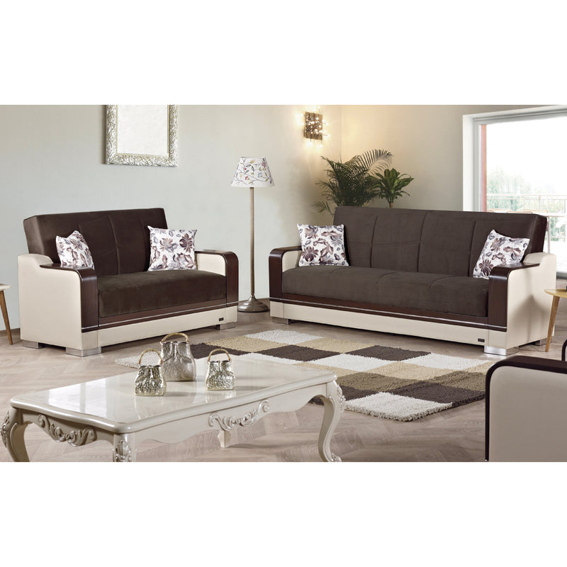 Texas 63 in. Convertible Sleeper Loveseat in Brown with Storage - Gate FurnitureLoveseat