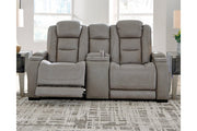 The Man - Den Gray Power Reclining Loveseat with Console - Gate FurniturePower Reclining Loveseat
