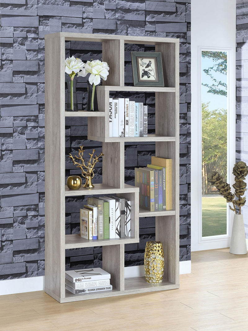 Theo 71-inch 6-shelf Bookshelf Grey Driftwood - 801137