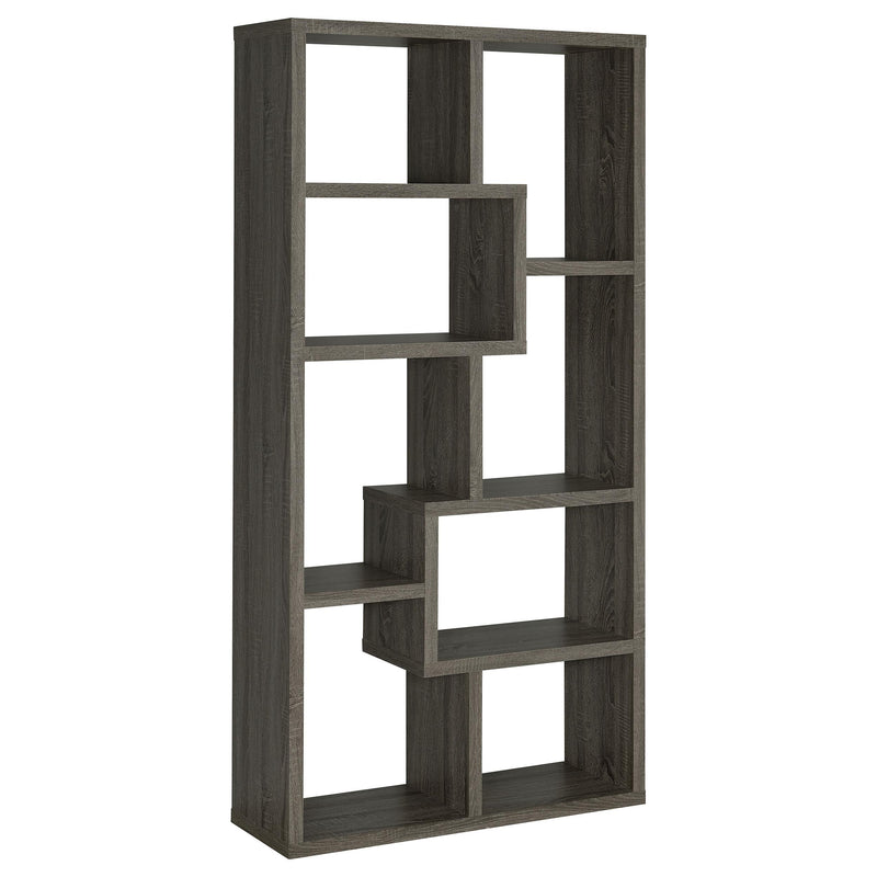 Theo 71-inch 6-shelf Bookshelf Weathered Grey - 800510