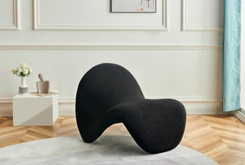 Theodore Faux Sherling Upholstered Accent Chair in Black - 548Black
