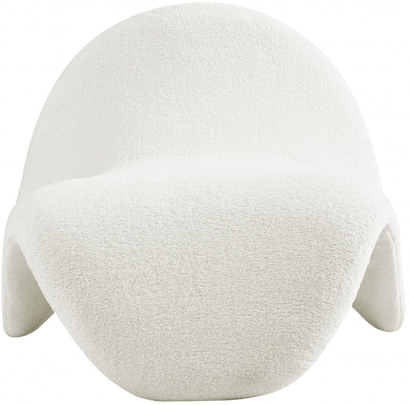 Theodore Faux Sherling Upholstered Accent Chair in Cream - 548Cream