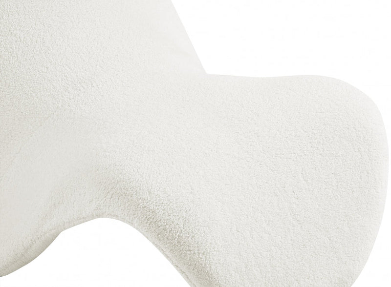 Theodore Faux Sherling Upholstered Accent Chair in Cream - 548Cream