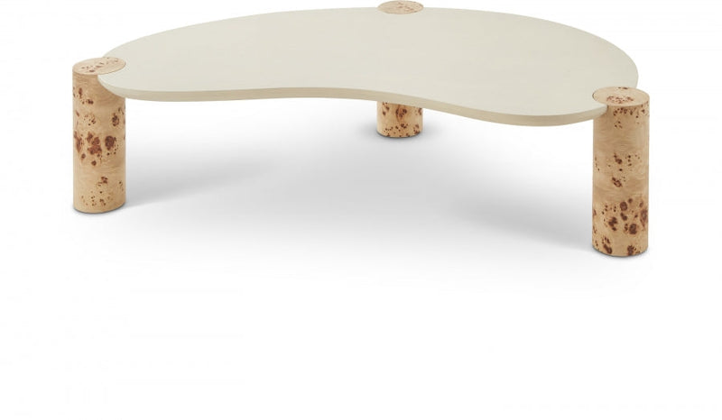 Thor Resin Top And Burl Veneer Base Coffee Table in Natural - 99036-CT