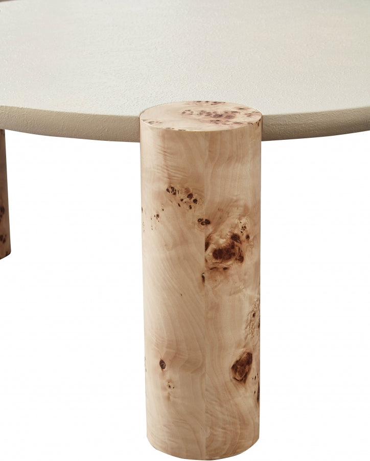 Thor Resin Top And Burl Veneer Base Coffee Table in Natural - 99036-CT