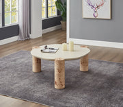 Thor Resin Top And Burl Veneer Base Coffee Table in Natural - 99037-CT