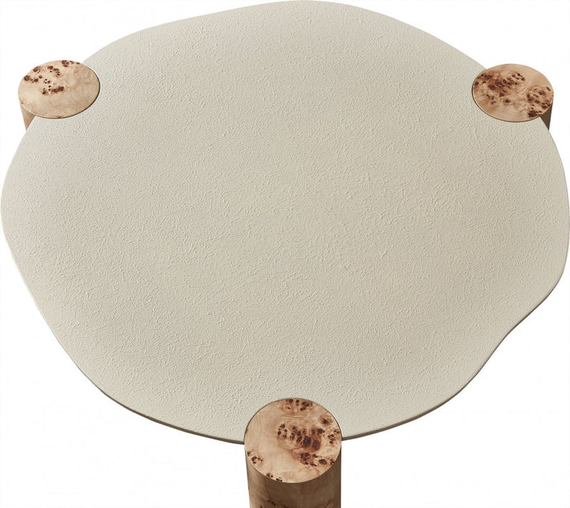 Thor Resin Top And Burl Veneer Base Coffee Table in Natural - 99037-CT