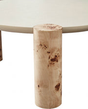 Thor Resin Top And Burl Veneer Base Coffee Table in Natural - 99037-CT