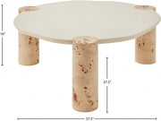 Thor Resin Top And Burl Veneer Base Coffee Table in Natural - 99037-CT