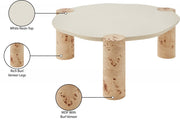 Thor Resin Top And Burl Veneer Base Coffee Table in Natural - 99037-CT