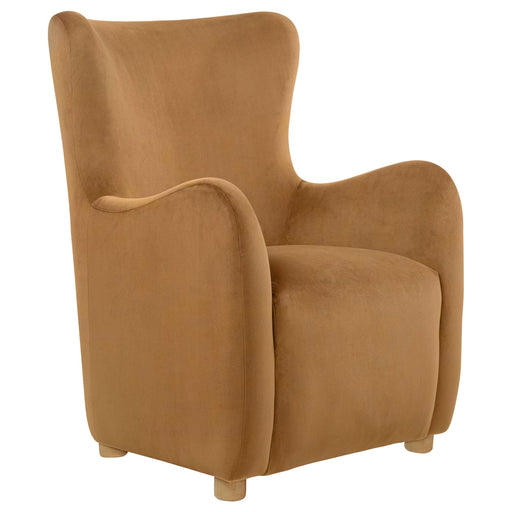 Thornton Velvet Upholstered Wingback Lounge Accent Chair Cognac - 903176