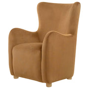 Thornton Velvet Upholstered Wingback Lounge Accent Chair Cognac - 903176