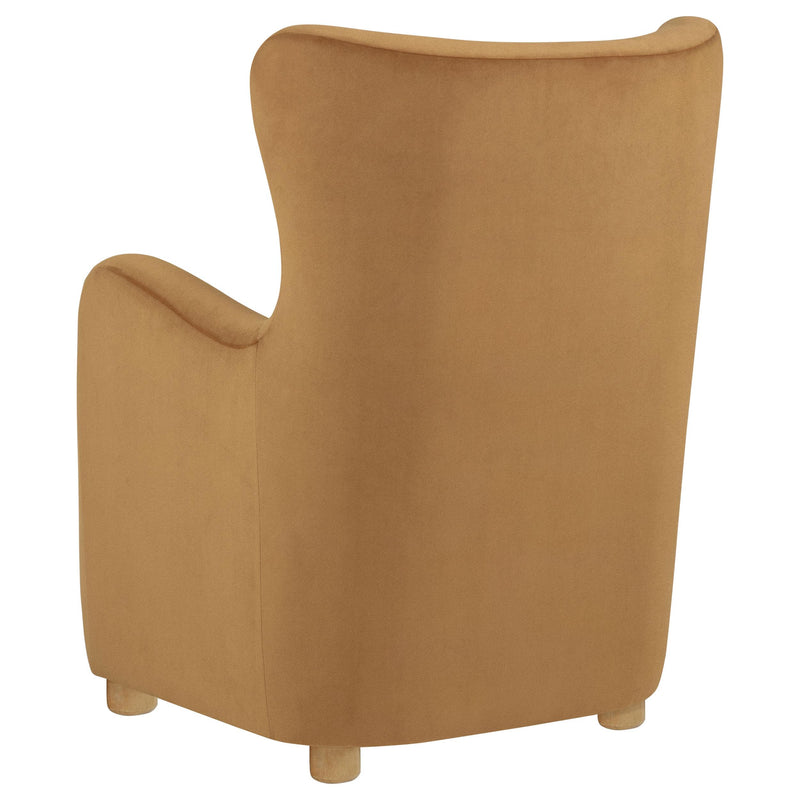 Thornton Velvet Upholstered Wingback Lounge Accent Chair Cognac - 903176