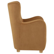 Thornton Velvet Upholstered Wingback Lounge Accent Chair Cognac - 903176