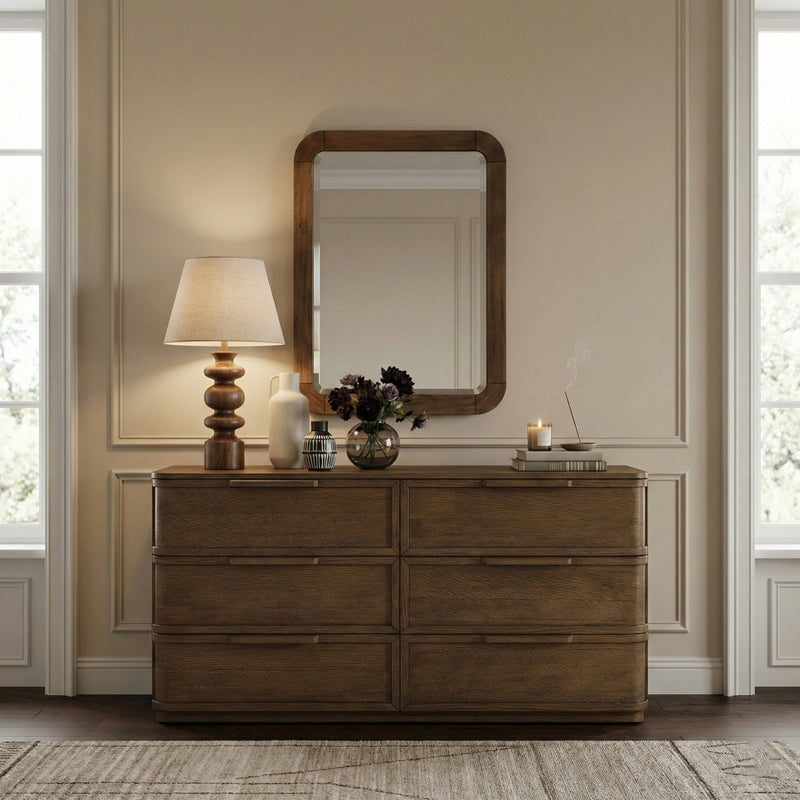 Tiberio 20" W x 42" H Solid Wood Frame Mirror in Brown - TiberioBrown-M