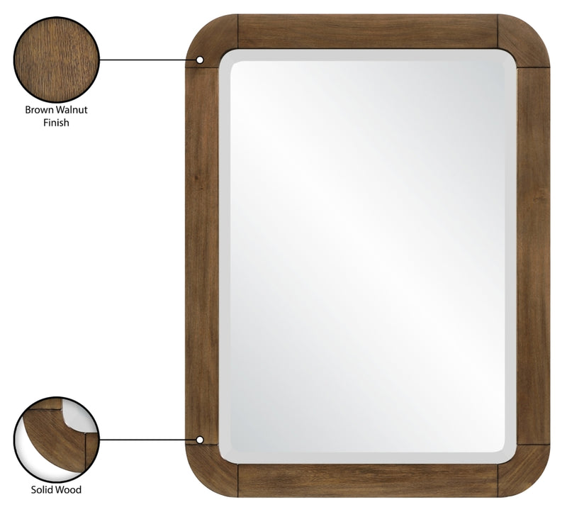 Tiberio 20" W x 42" H Solid Wood Frame Mirror in Brown - TiberioBrown-M