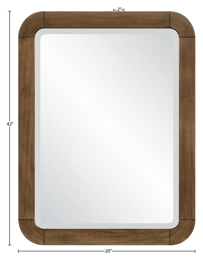 Tiberio 20" W x 42" H Solid Wood Frame Mirror in Brown - TiberioBrown-M