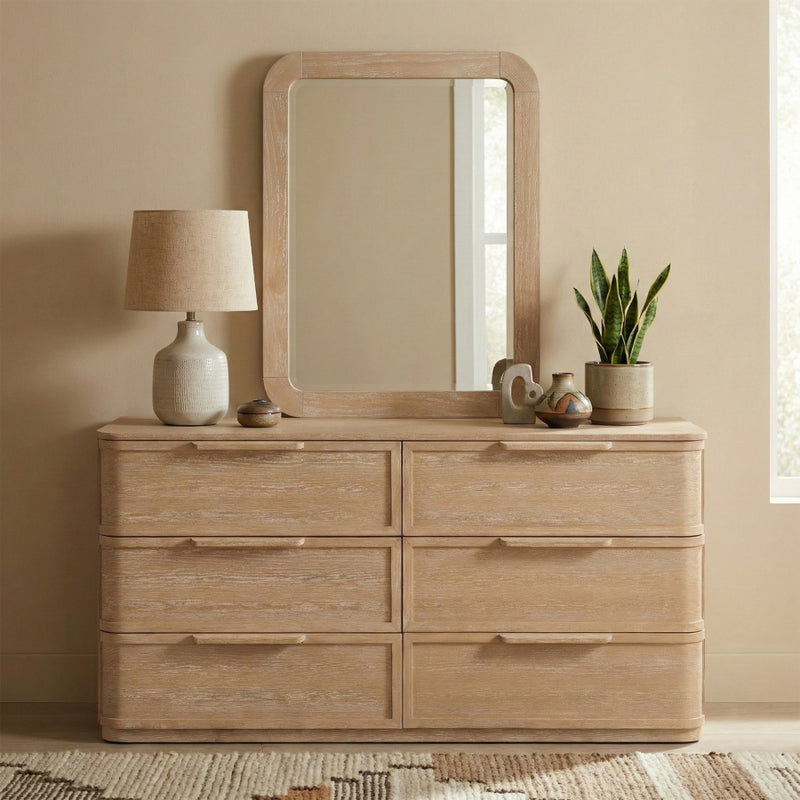 Tiberio 20" W x 42" H Solid Wood Frame Mirror in Natural - TiberioNatural-M