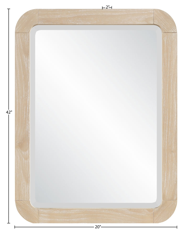 Tiberio 20" W x 42" H Solid Wood Frame Mirror in Natural - TiberioNatural-M