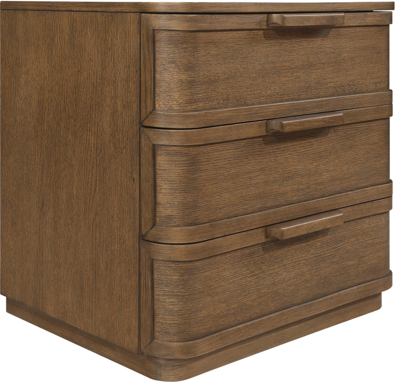 Tiberio 26" Oak Veneer And Solid Wood Nightstand in Brown - TiberioBrown-NS