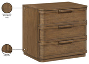 Tiberio 26" Oak Veneer And Solid Wood Nightstand in Brown - TiberioBrown-NS