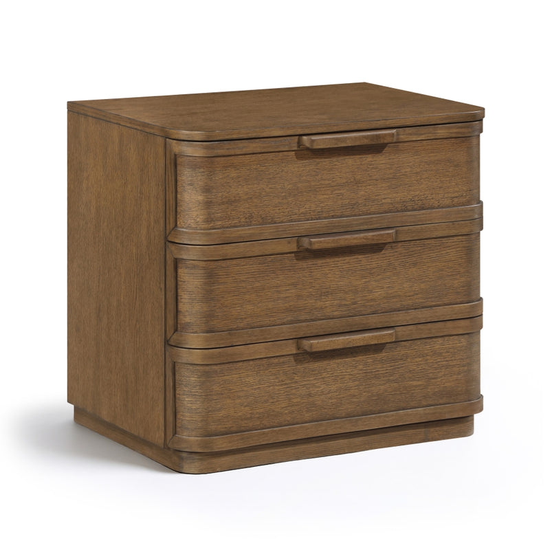 Tiberio 26" Oak Veneer And Solid Wood Nightstand in Brown - TiberioBrown-NS
