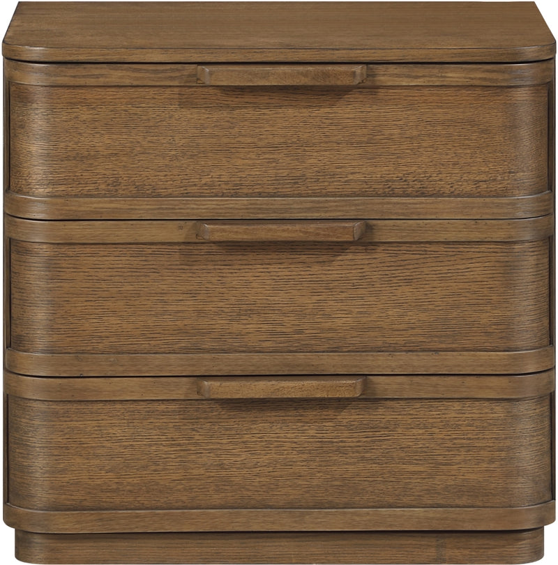 Tiberio 26" Oak Veneer And Solid Wood Nightstand in Brown - TiberioBrown-NS