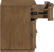Tiberio 26" Oak Veneer And Solid Wood Nightstand in Brown - TiberioBrown-NS
