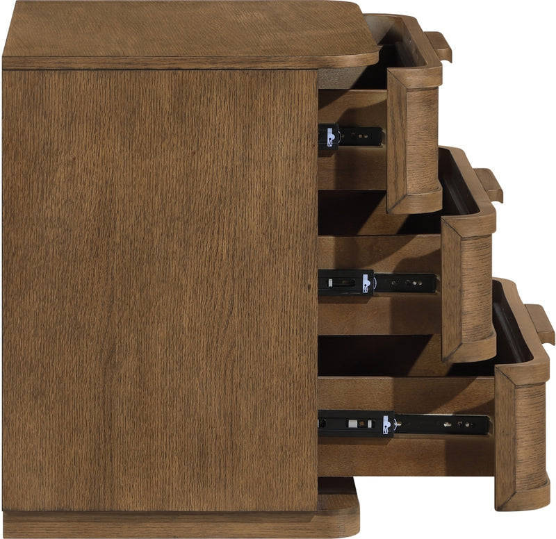 Tiberio 26" Oak Veneer And Solid Wood Nightstand in Brown - TiberioBrown-NS