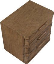 Tiberio 26" Oak Veneer And Solid Wood Nightstand in Brown - TiberioBrown-NS