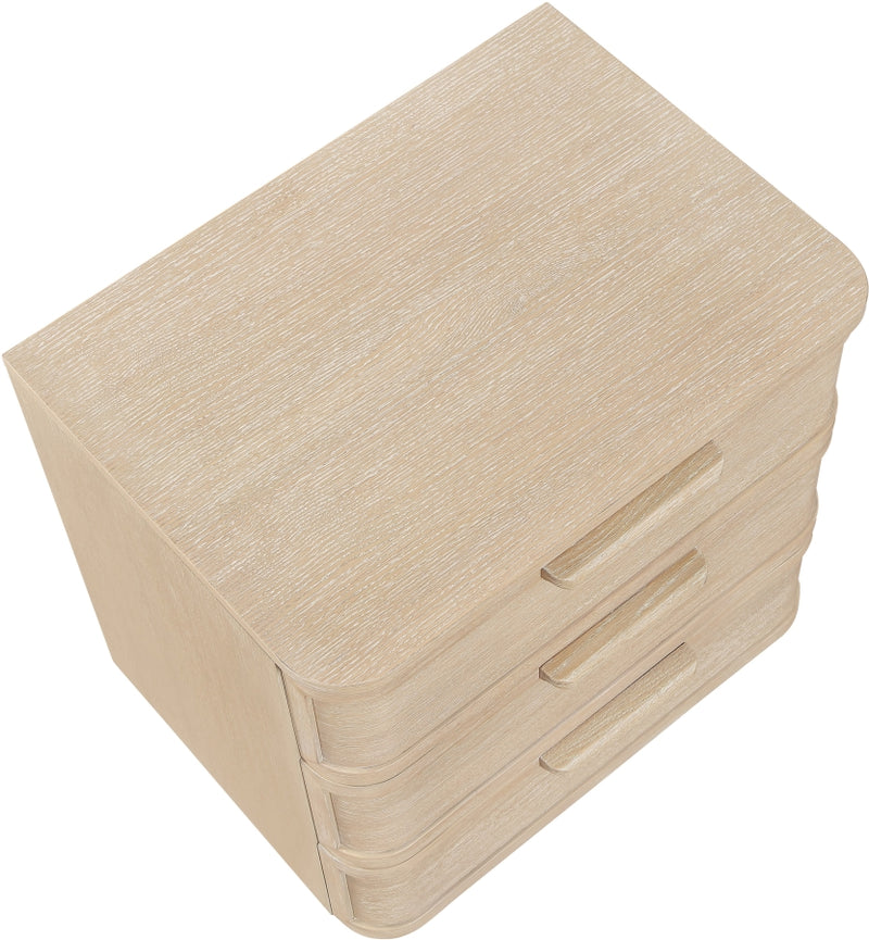 Tiberio 26" Oak Veneer And Solid Wood Nightstand in Natural - TiberioNatural-NS