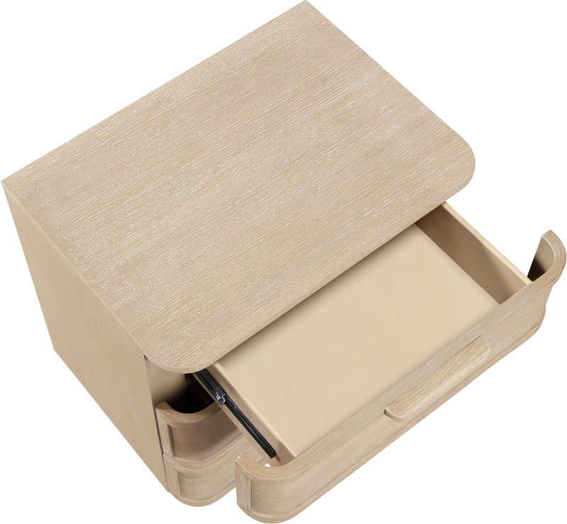 Tiberio 26" Oak Veneer And Solid Wood Nightstand in Natural - TiberioNatural-NS