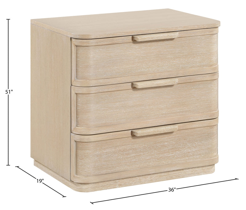 Tiberio 26" Oak Veneer And Solid Wood Nightstand in Natural - TiberioNatural-NS