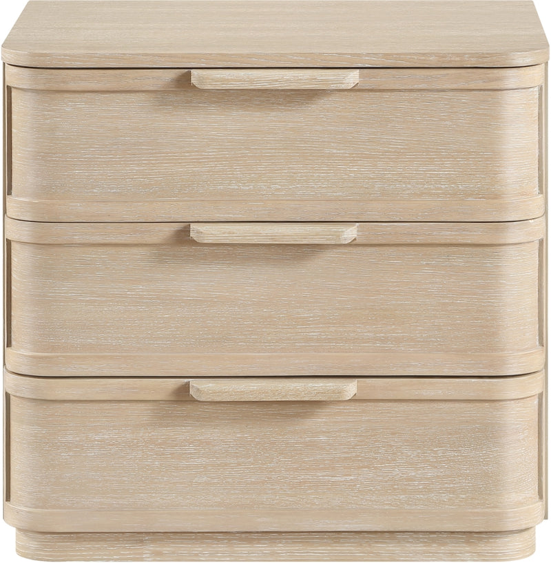 Tiberio 26" Oak Veneer And Solid Wood Nightstand in Natural - TiberioNatural-NS