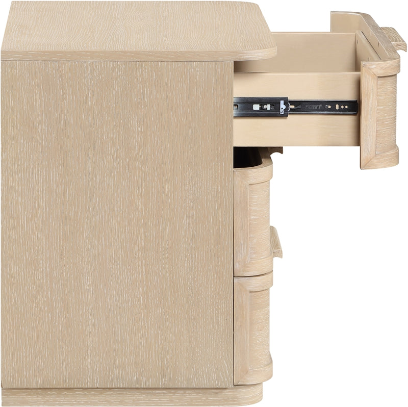 Tiberio 26" Oak Veneer And Solid Wood Nightstand in Natural - TiberioNatural-NS